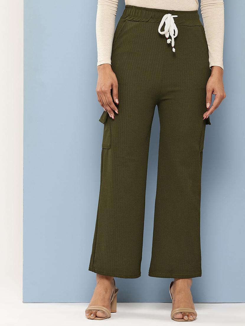 girls solid mid rise relaxed fit cargo - 22012170 - Zoom Image - 0