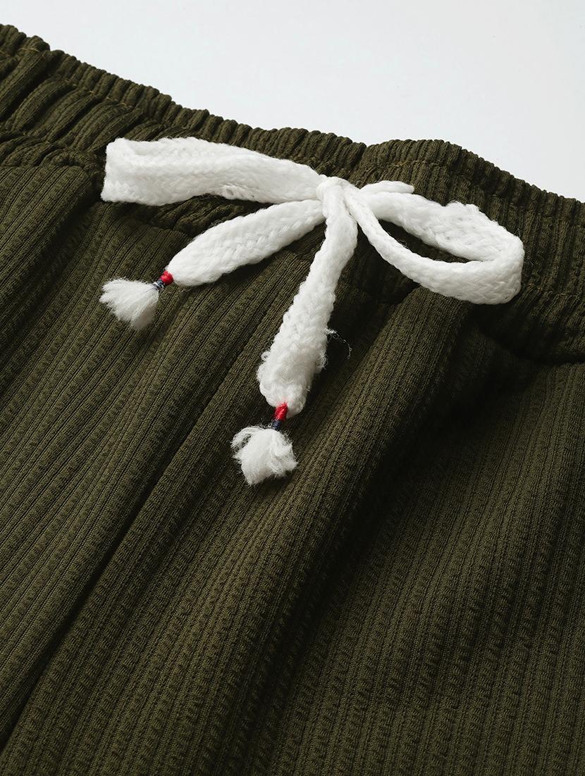 girls solid mid rise relaxed fit cargo - 22012170 - Standard Image - 5