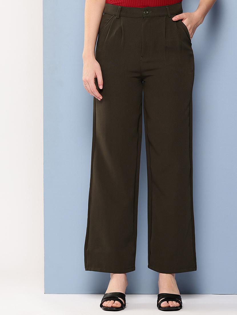girls solid mid rise straight trouser - 22012175 - Zoom Image - 0