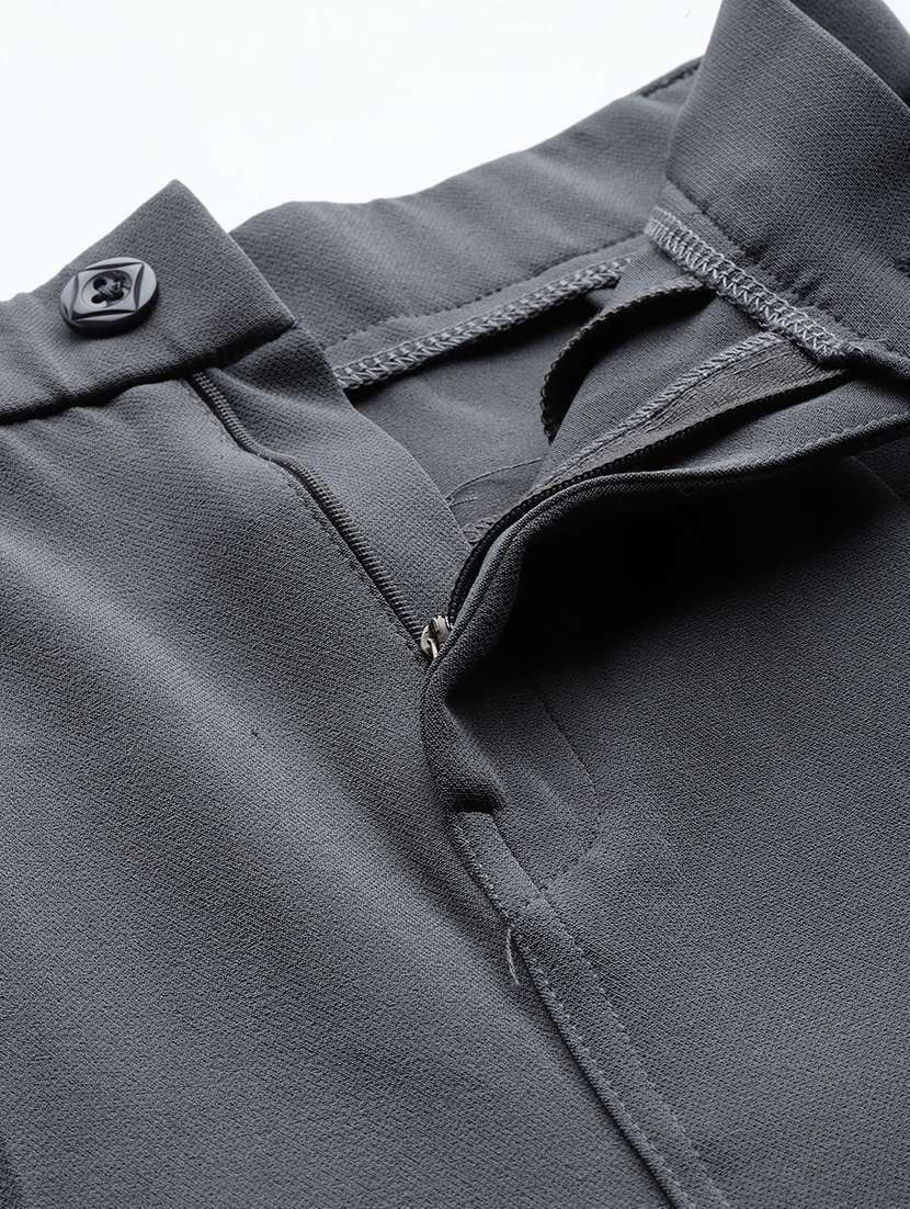 girls solid mid rise straight trouser - 22012177 -  Standard Image - 5