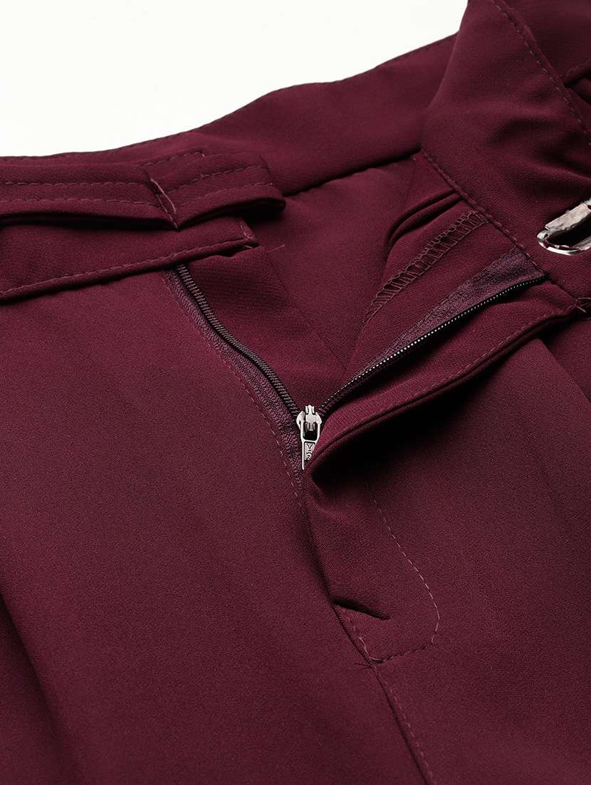 girls solid high rise straight trouser - 22012181 - Standard Image - 3