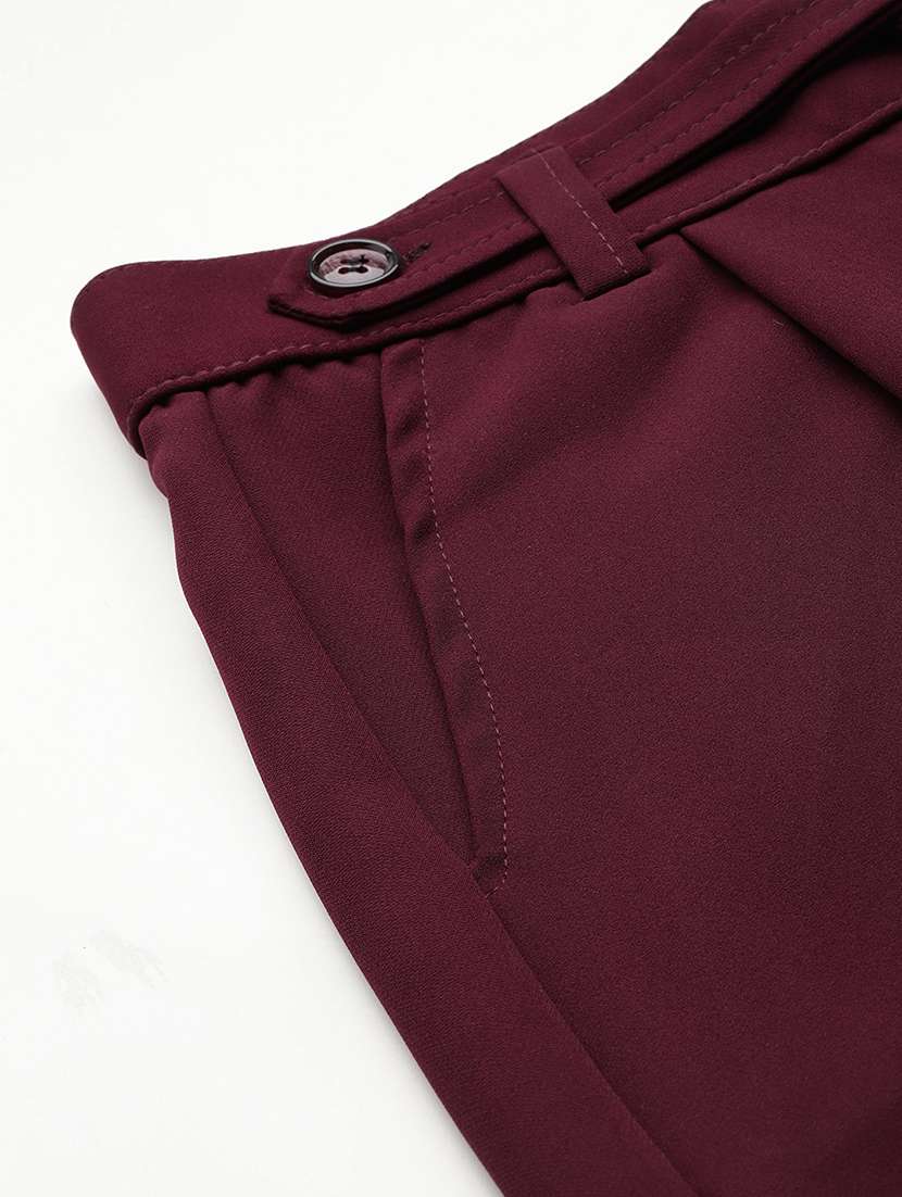 girls solid high rise straight trouser - 22012181 - Standard Image - 5