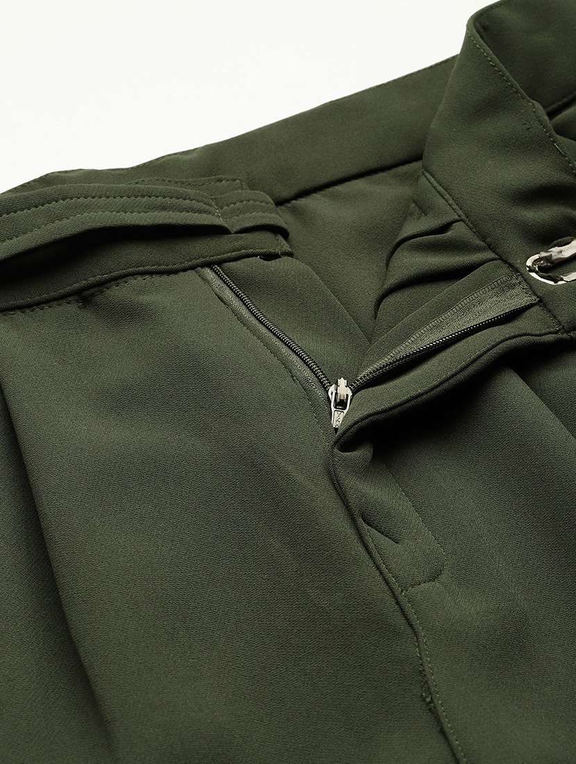 girls solid high rise straight trouser - 22012182 -  Standard Image - 5