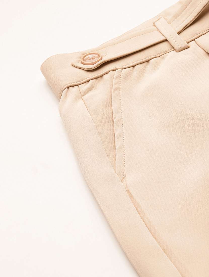 girls solid high rise straight trouser - 22012183 -  Standard Image - 3