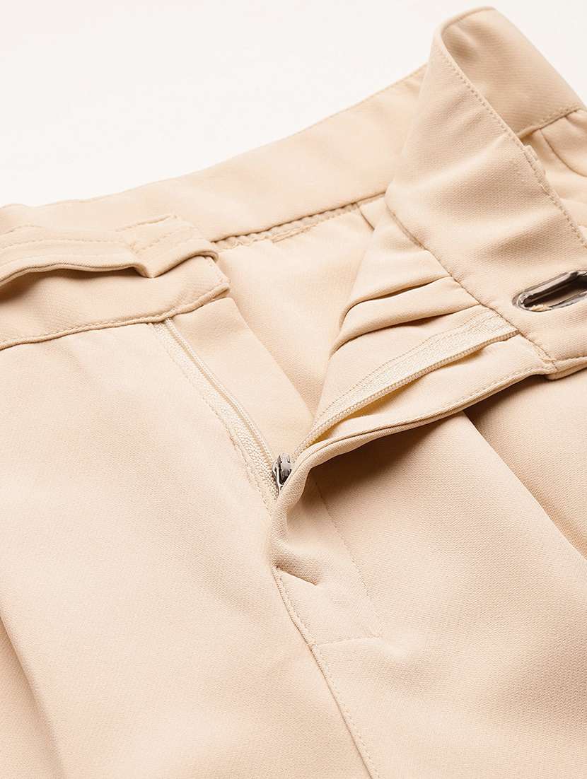 girls solid high rise straight trouser - 22012183 -  Standard Image - 5