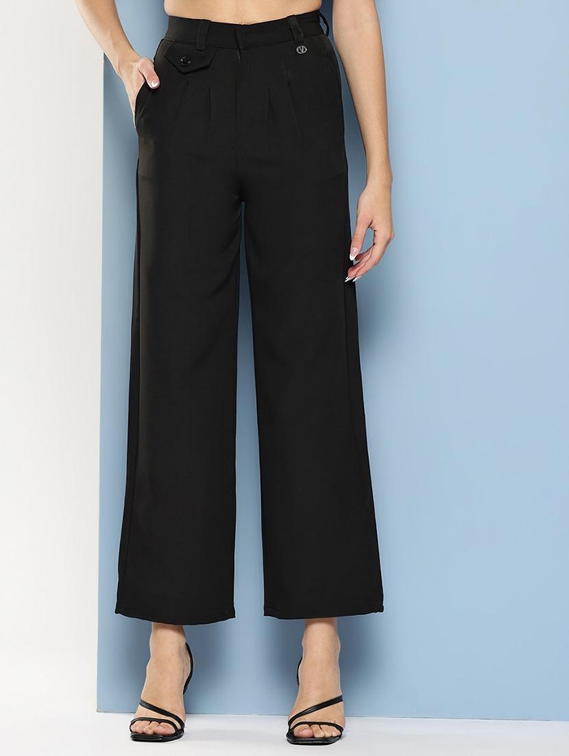 girls solid high rise straight trouser - 22012187 -  Zoom Image - 0