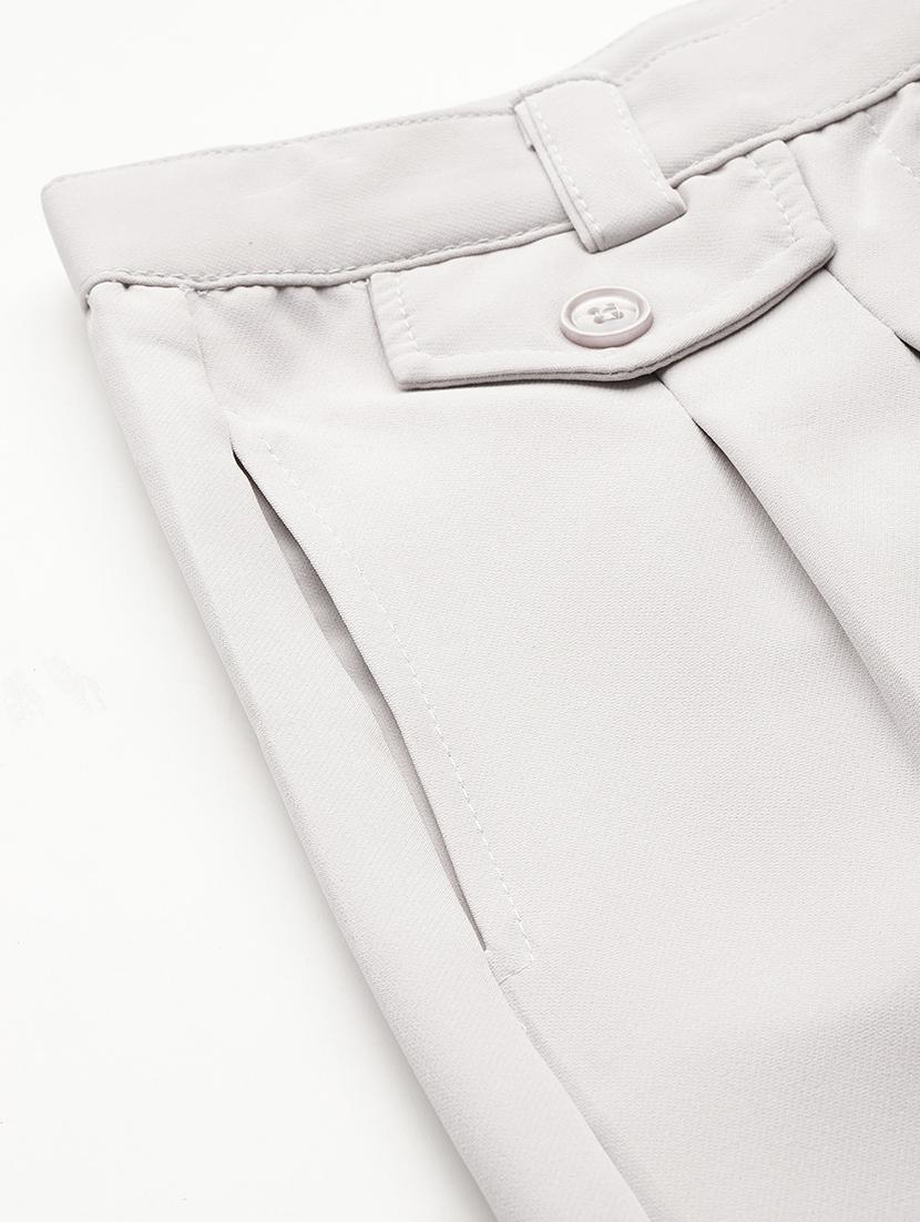 girls solid high rise straight trouser - 22012188 - Standard Image - 3