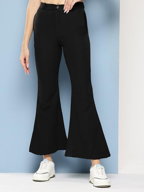 girls solid mid rise bootcut trouser - 22012189 -  Standard Image - 0