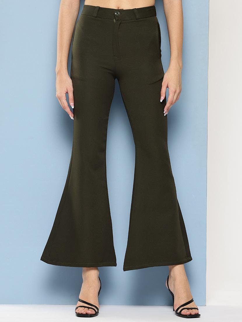 girls solid mid rise bootcut trouser - 22012190 -  Zoom Image - 0