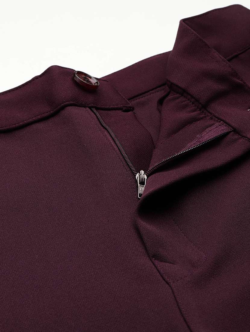 girls solid mid rise bootcut trouser - 22012192 -  Standard Image - 3