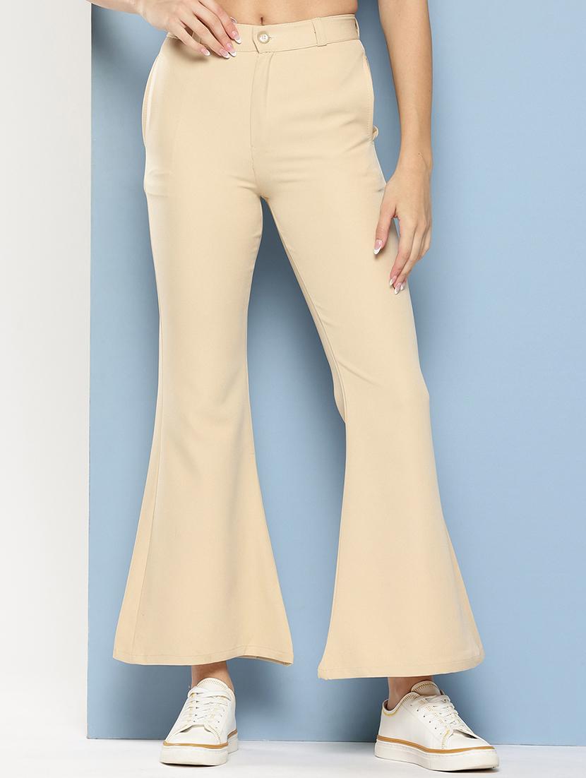 girls solid mid rise bootcut trouser - 22012193 -  Zoom Image - 0