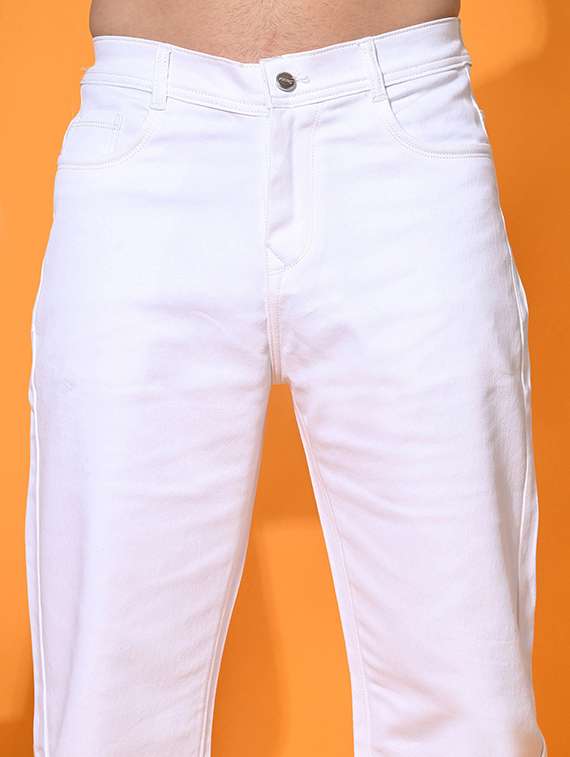 men white solid mid rise relaxed fit jeans - 22012194 -  Standard Image - 3