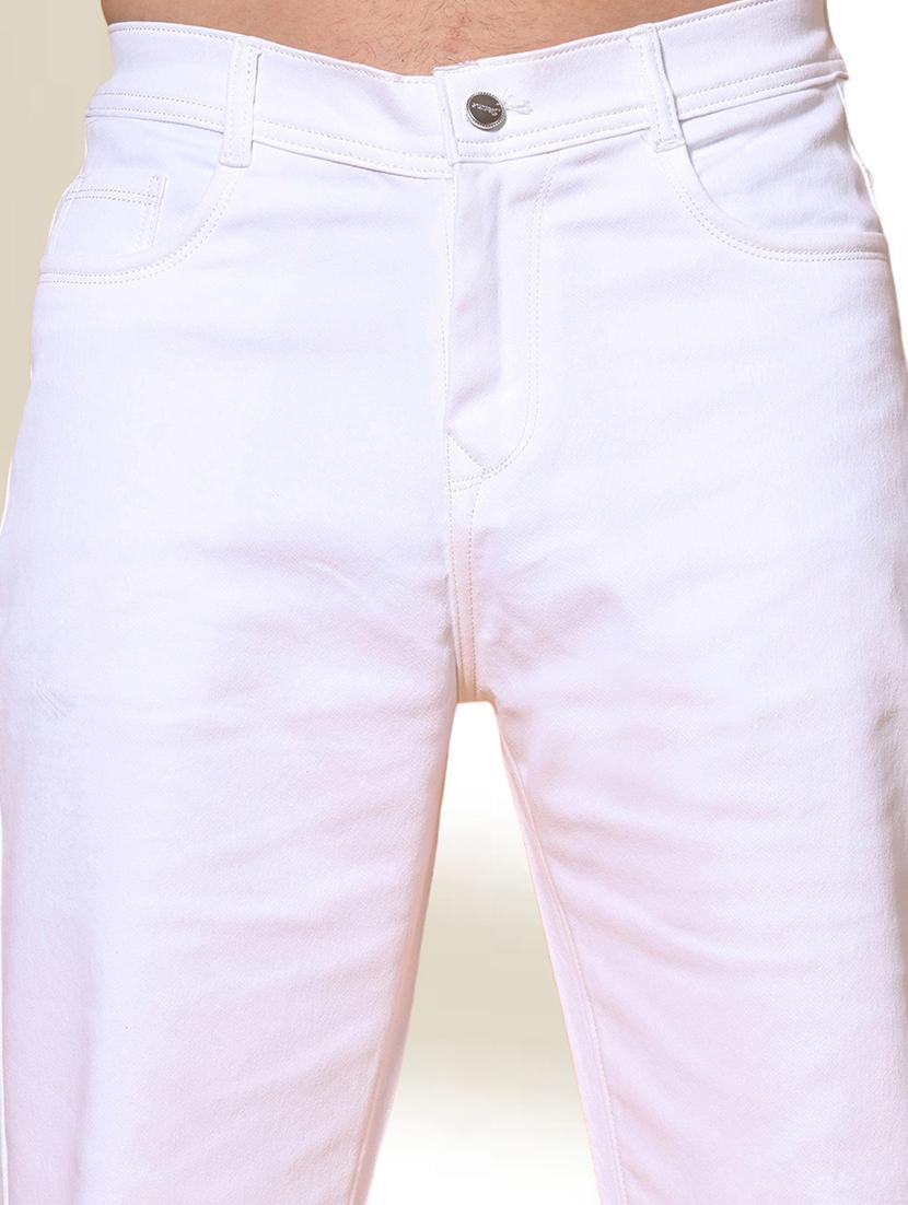 men white solid mid rise relaxed fit jeans - 22012197 - Standard Image - 3