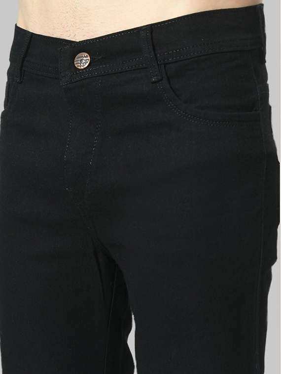 men black plain mid rise baggy jeans - 22012280 - Standard Image - 3