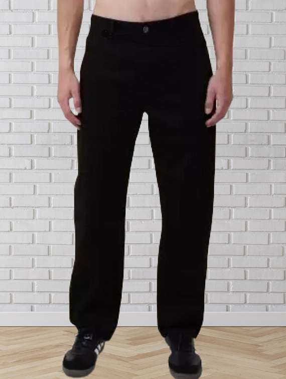 men black plain mid rise relaxed fit jeans - 22012290 - Zoom Image - 0