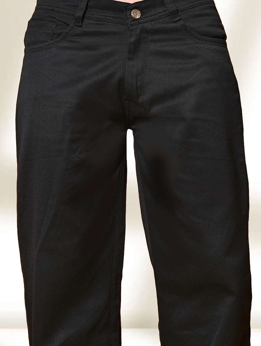 men black plain mid rise baggy jeans - 22012338 - Standard Image - 3