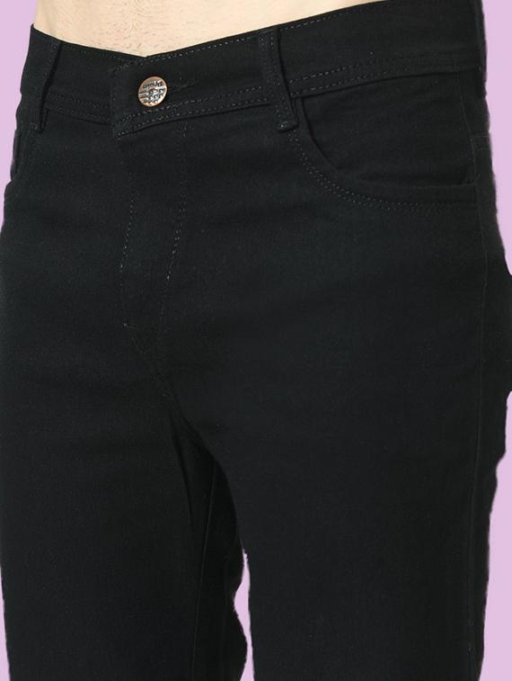 men black plain mid rise baggy jeans - 22012340 - Standard Image - 3