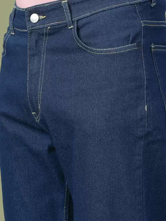 men blue plain mid rise relaxed fit jeans - 22012532 -  Standard Image - 3