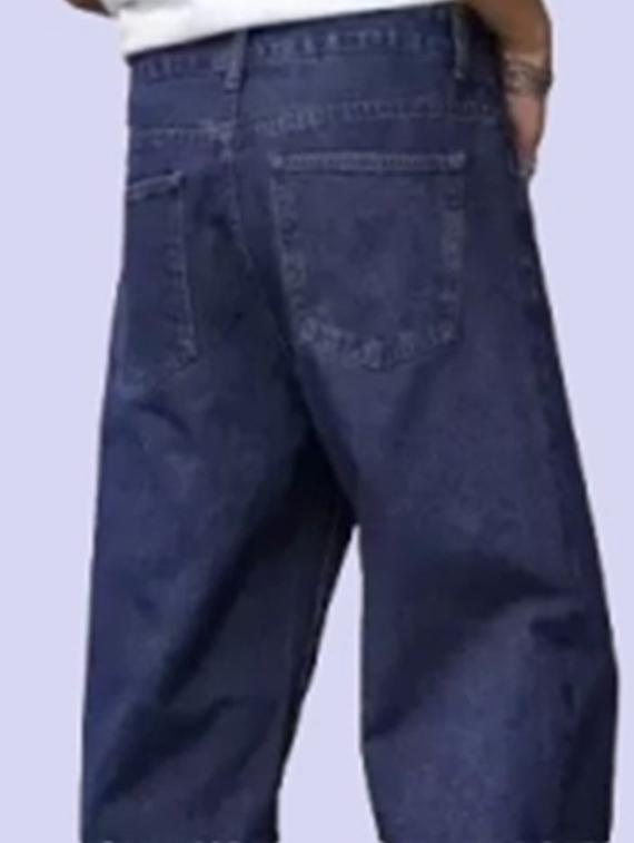 men blue plain mid rise straight fit jeans - 22012545 - Standard Image - 3