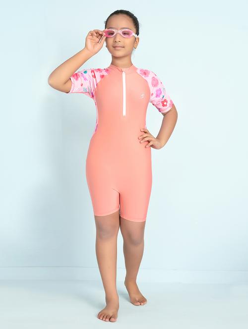 girls printed short sleeve swimsuit - 22012559 - Standard Image - 0