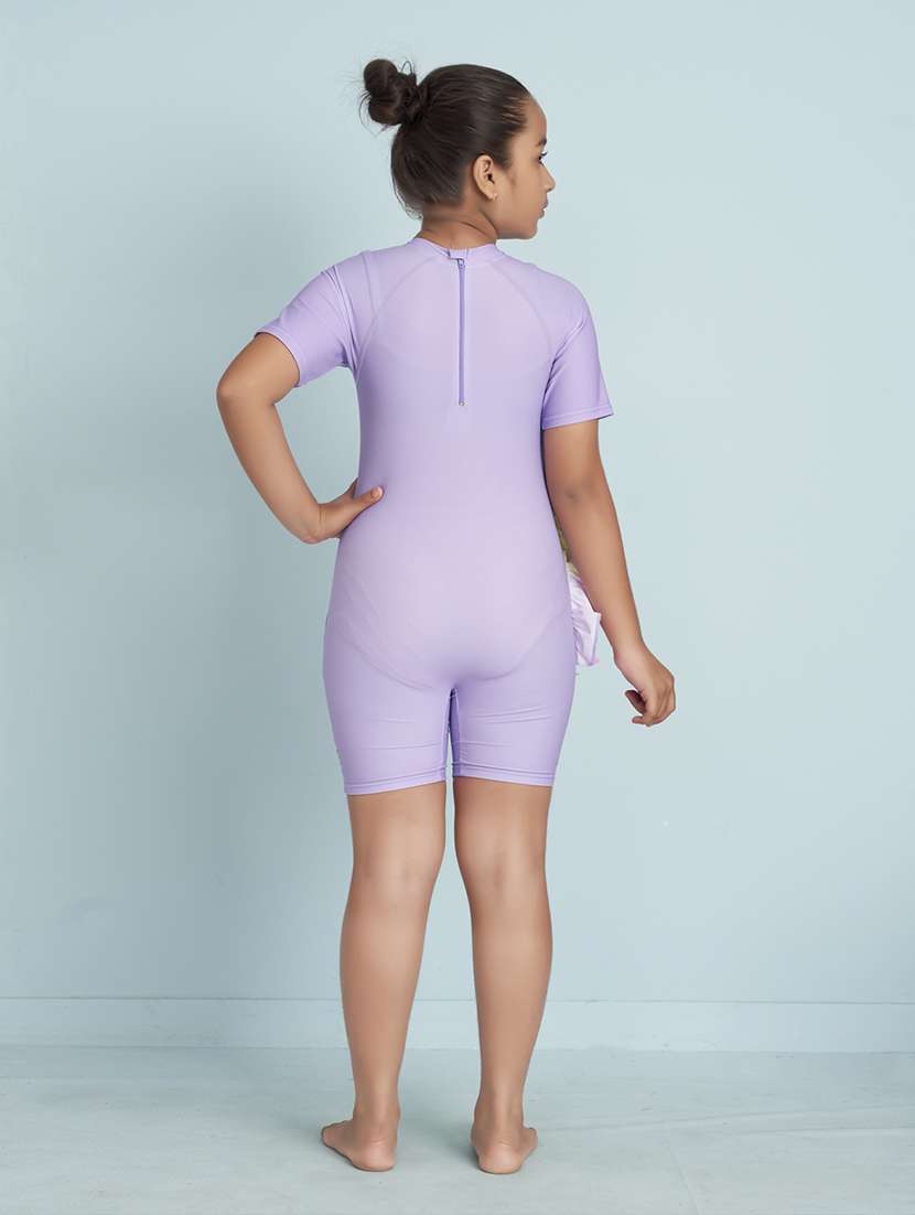 girls printed short sleeve swimsuit with swimming glasses - 22012562 -  Standard Image - 3