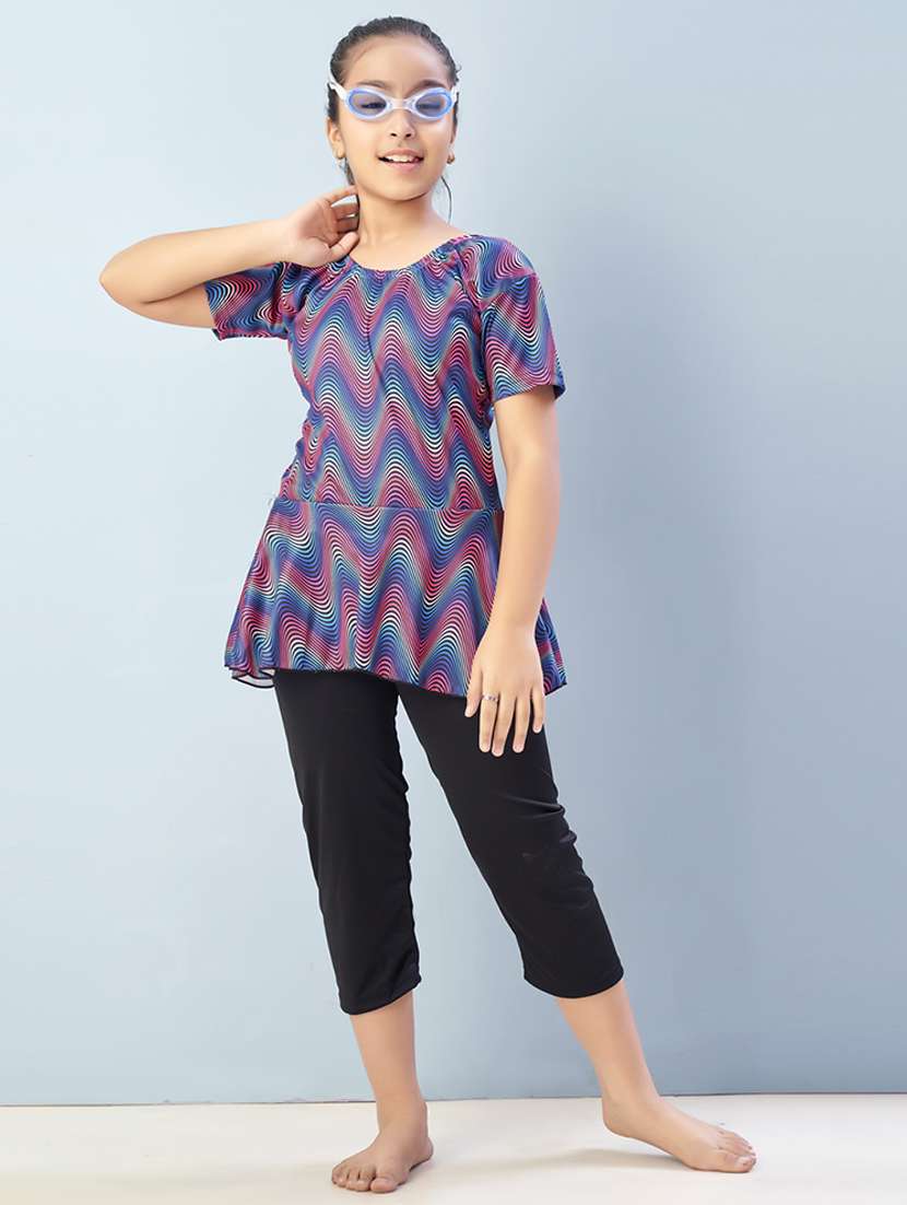 girls printed sports wear functional swimsuit - 22012580 -  Zoom Image - 0