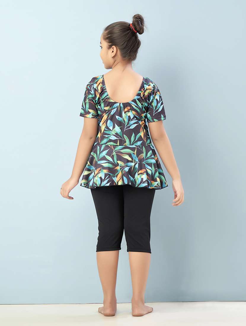 girls printed sports wear functional swimsuit - 22012582 -  Standard Image - 3