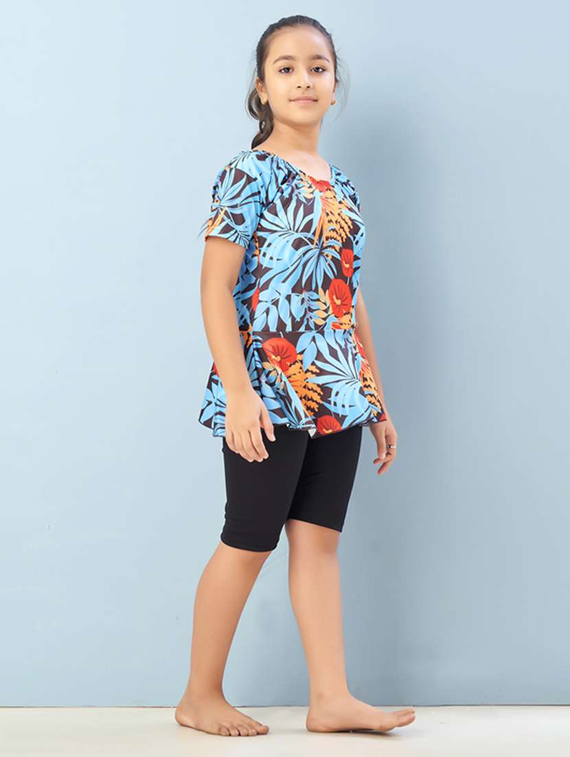 girls printed sports wear functional swimsuit - 22012584 -  Standard Image - 3