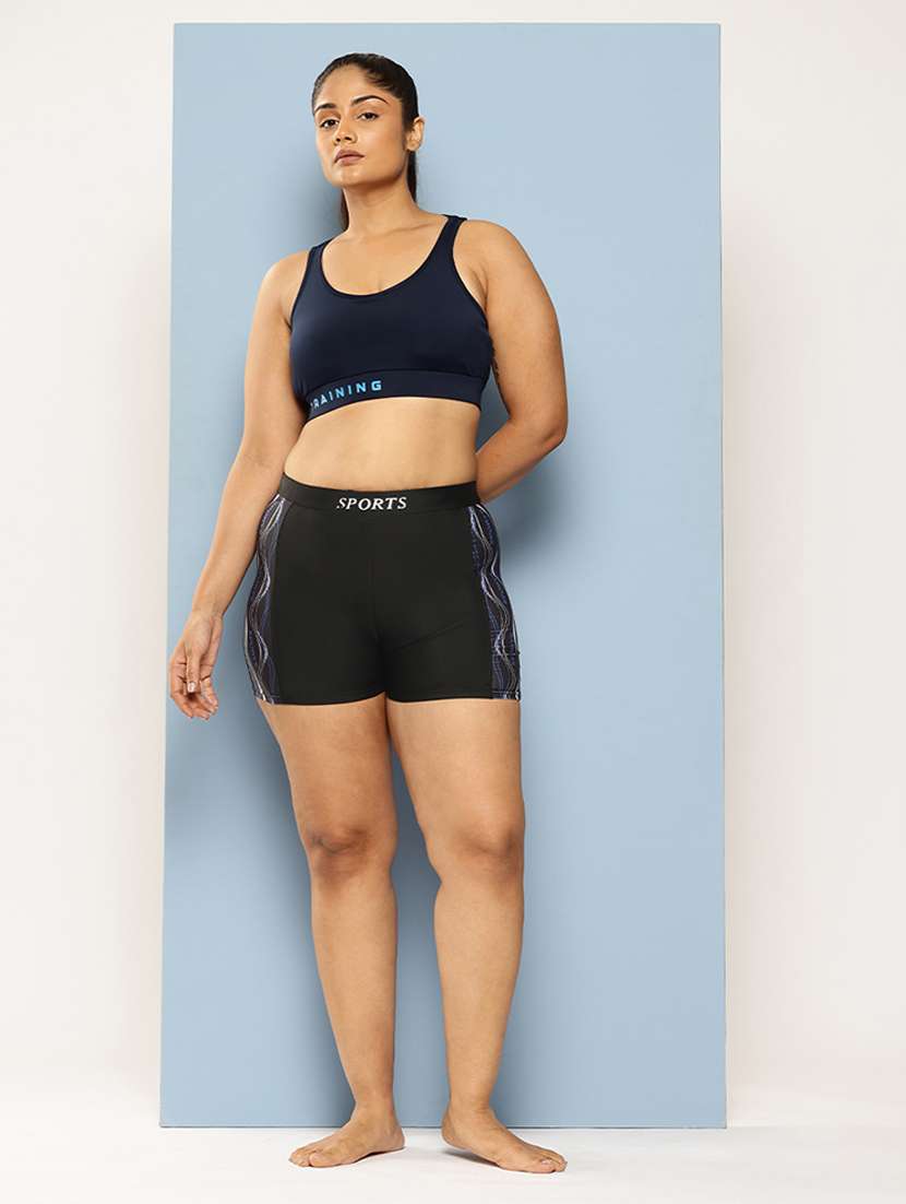 women printed slim fit cycling shorts - 22012603 -  Standard Image - 3