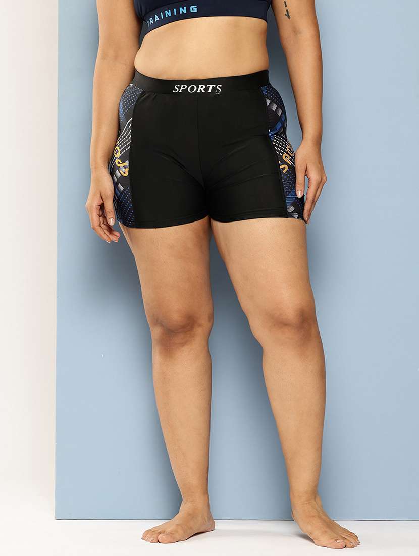 women printed slim fit cycling shorts