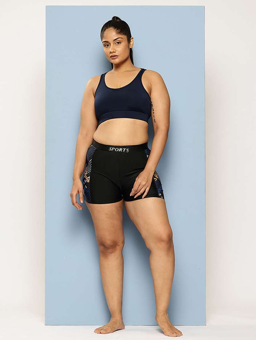 women printed slim fit cycling shorts - 22012606 -  Standard Image - 3