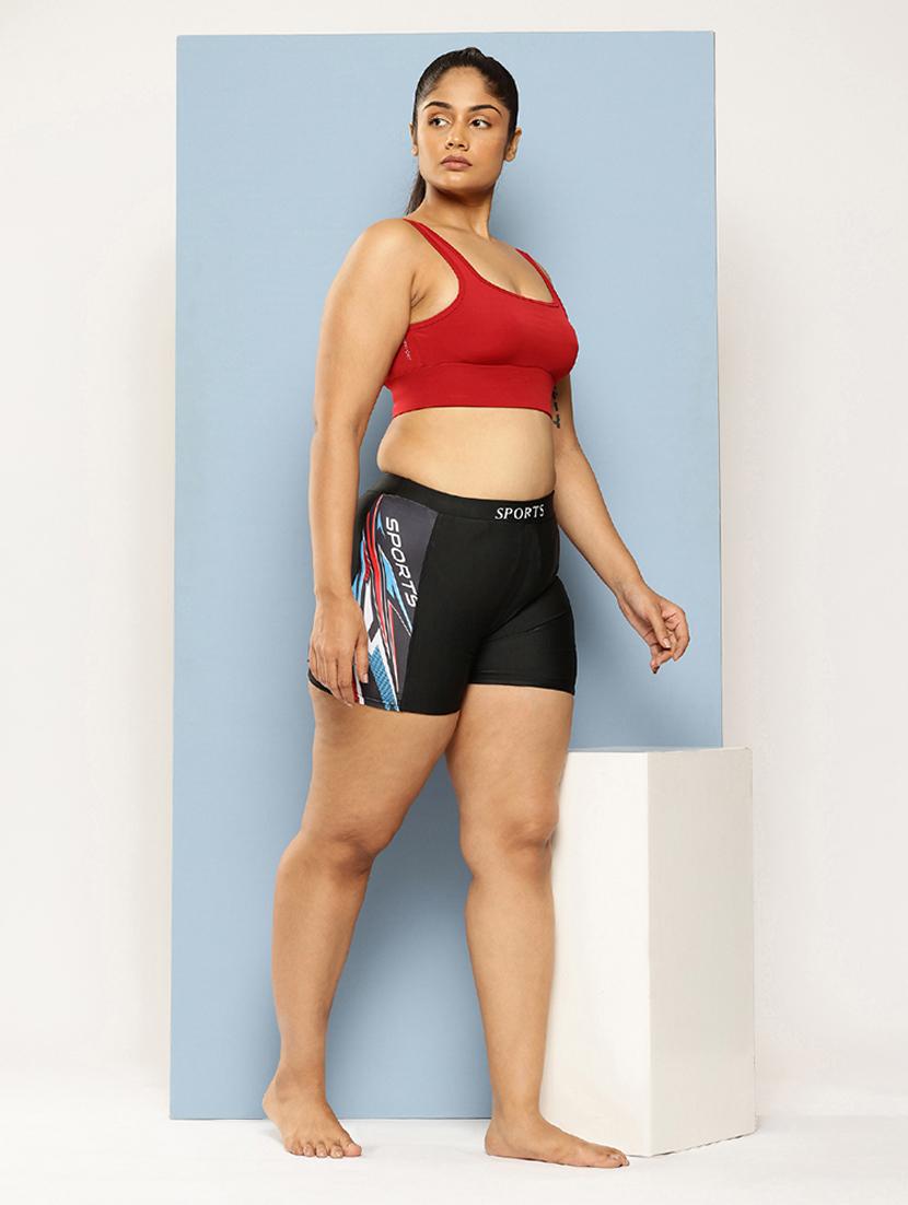 women printed slim fit cycling shorts - 22012607 - Standard Image - 3