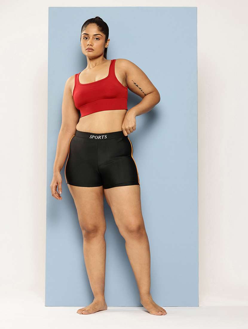 women solid high rise cycling shorts - 22012609 -  Standard Image - 3