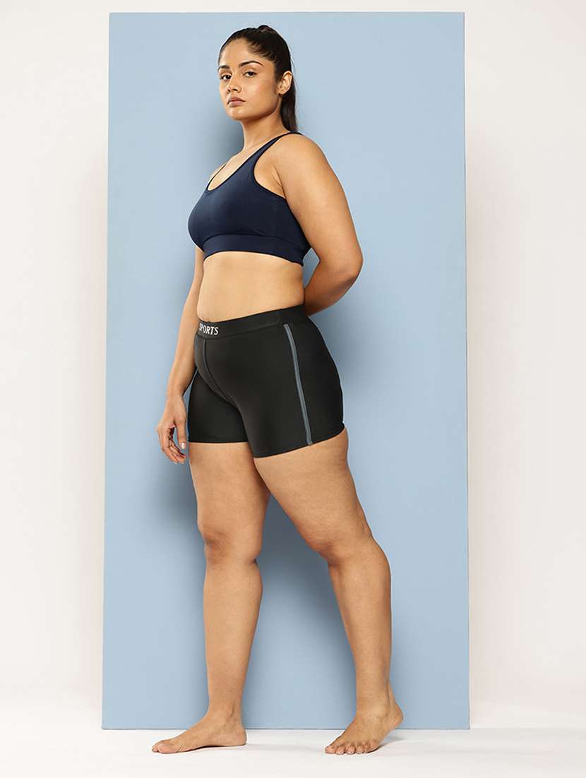 women solid high rise cycling shorts - 22012610 -  Standard Image - 3