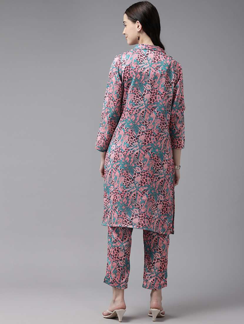 women printed top and trouser with shrug co-ord set - 22012614 -  Standard Image - 3