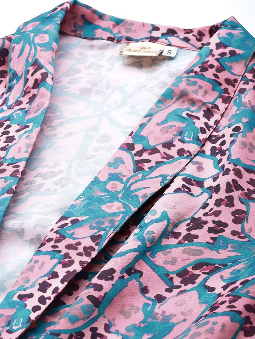 women printed top and trouser with shrug co-ord set - 22012614 -  Standard Image - 5