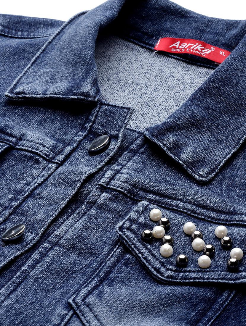 women embellished long sleeve denim jacket - 22012640 - Standard Image - 5