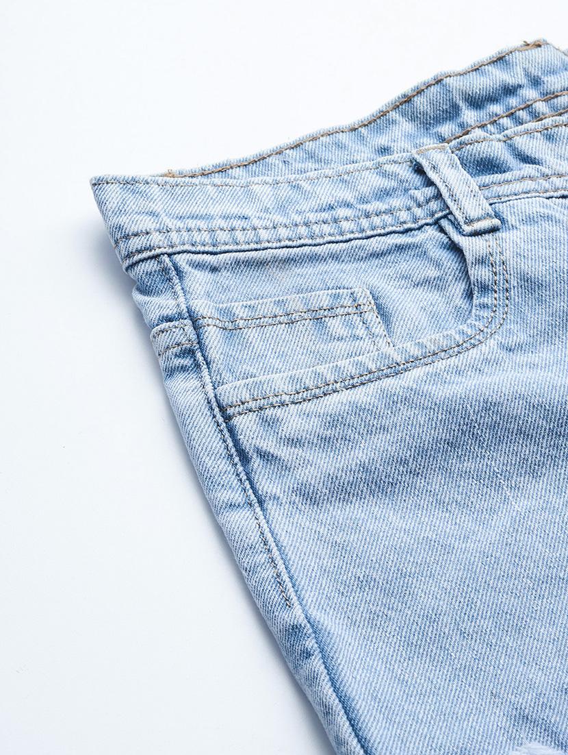 women distressed high rise straight fit jean - 22012649 - Standard Image - 5