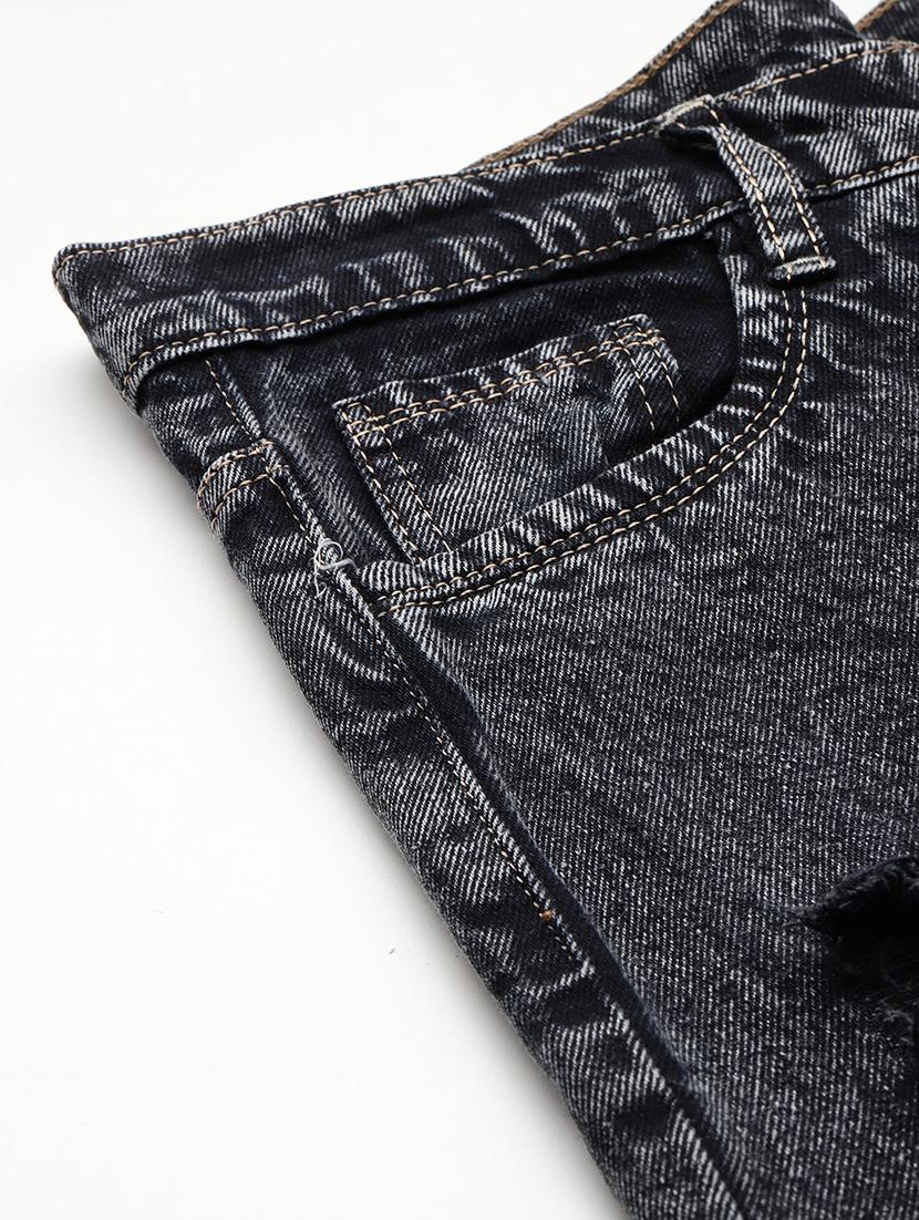 women distressed high rise straight fit jean - 22012653 - Standard Image - 5