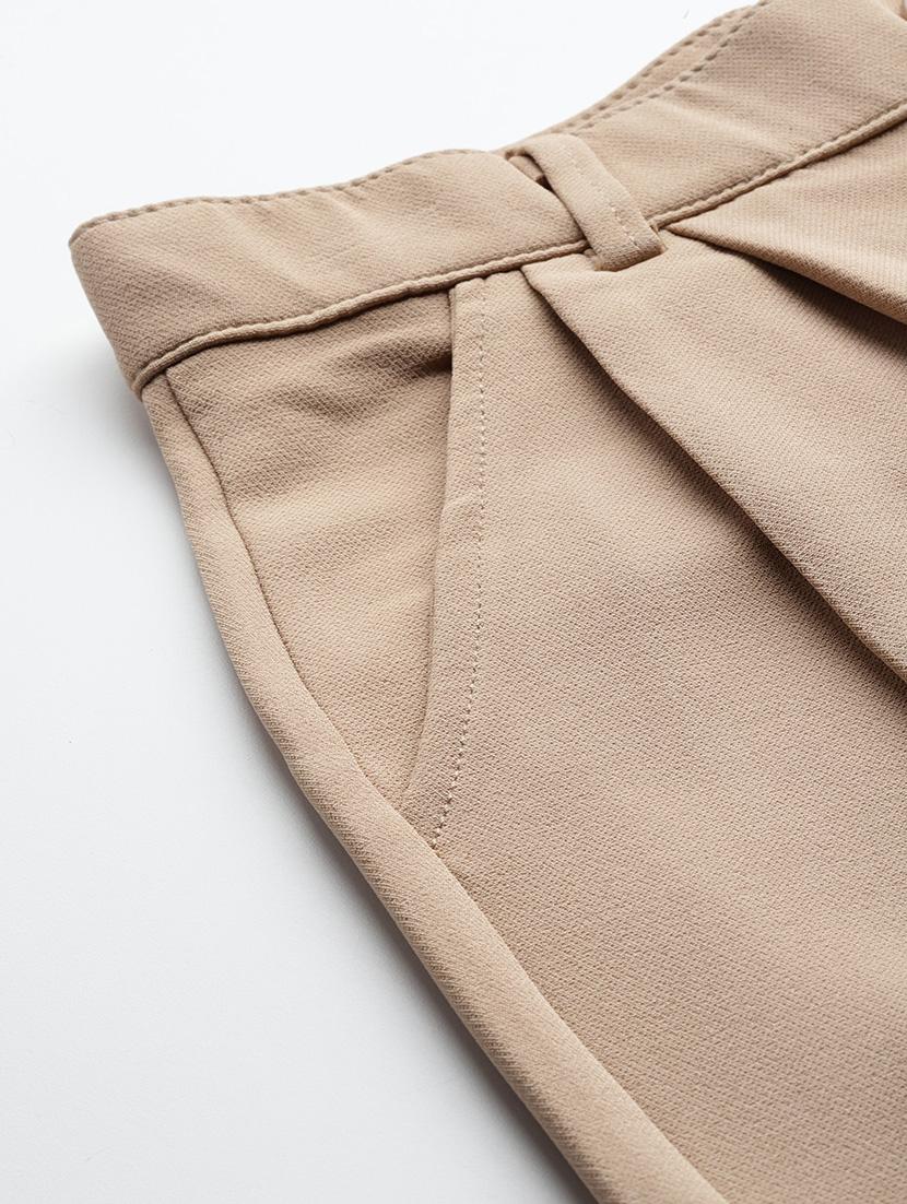 women solid mid rise straight trouser - 22012684 - Standard Image - 5