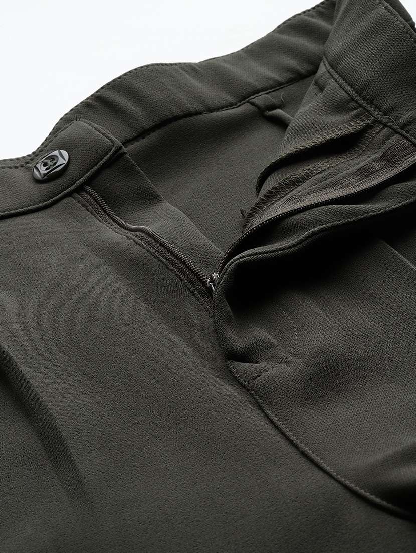 women solid mid rise straight trouser - 22012685 -  Standard Image - 5