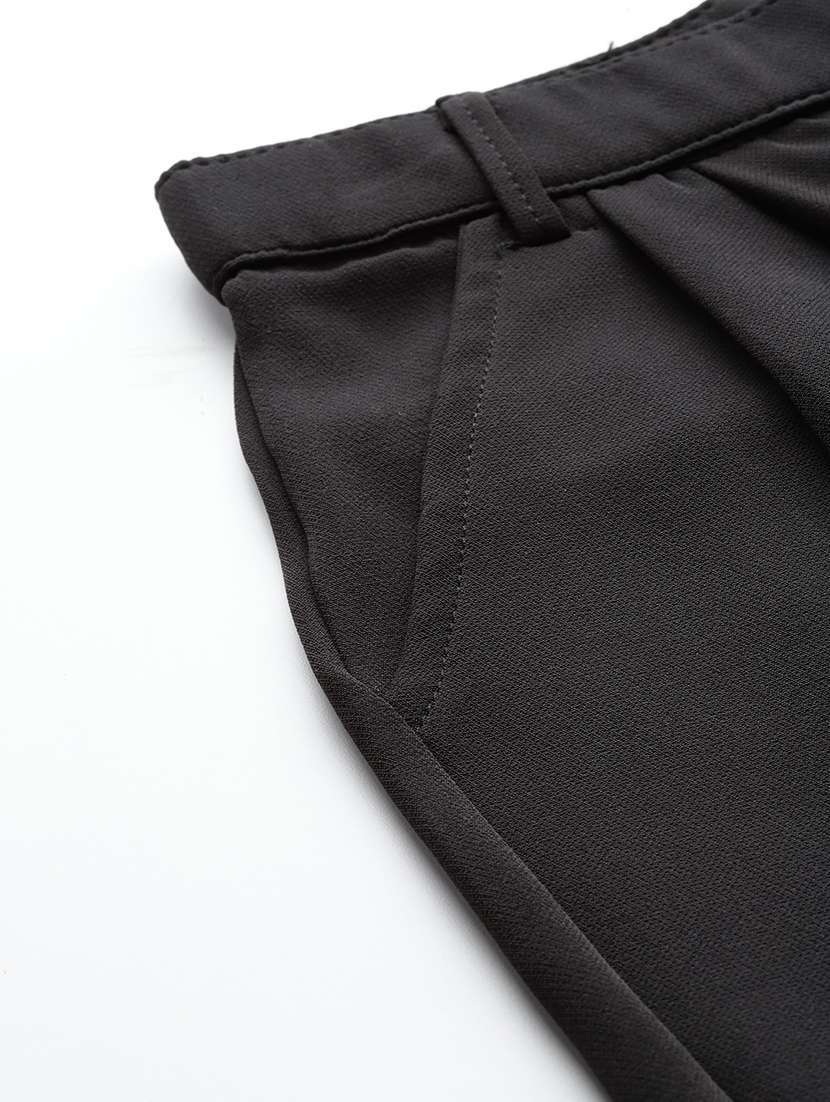 women solid mid rise straight trouser - 22012688 -  Standard Image - 5