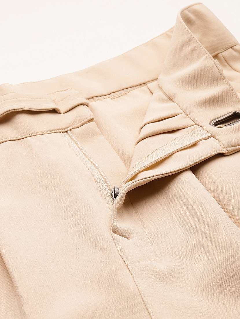 women solid mid rise straight trouser - 22012701 -  Standard Image - 5