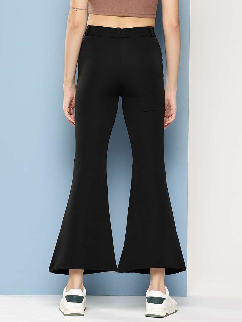 omen solid mid rise bootcut trouser