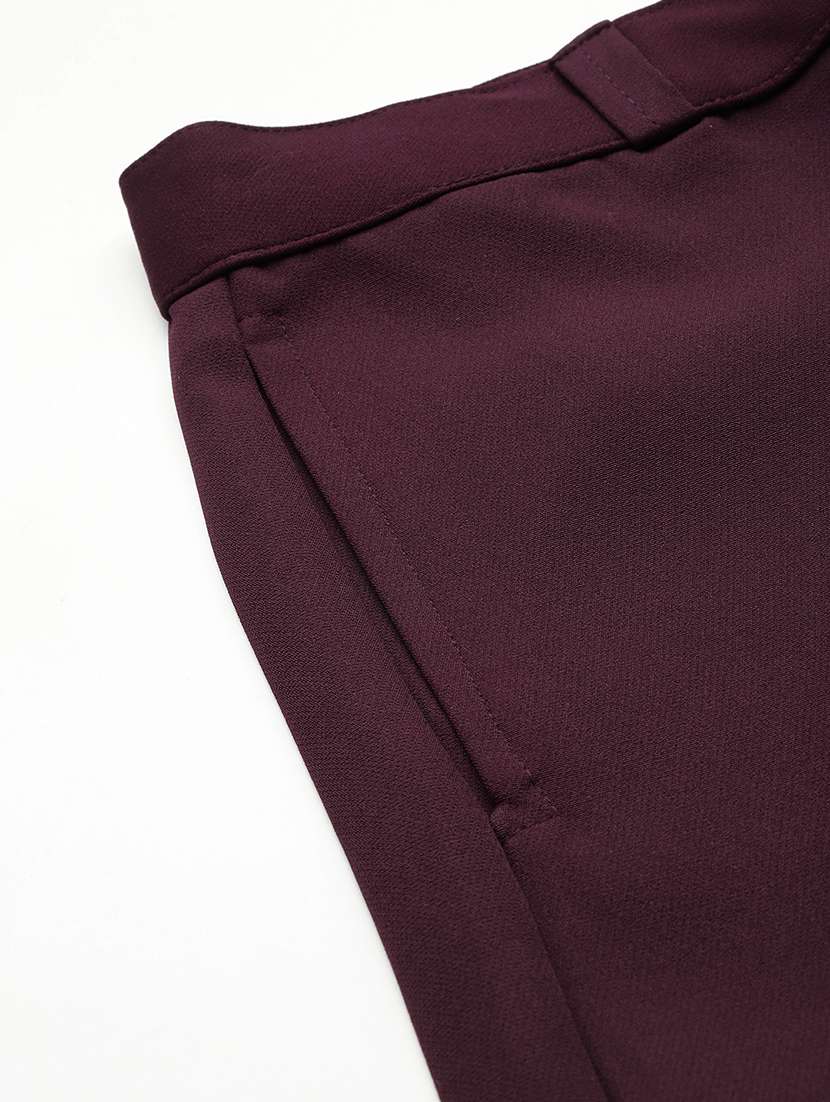 women solid mid rise bootcut trouser - 22012710 - Standard Image - 5