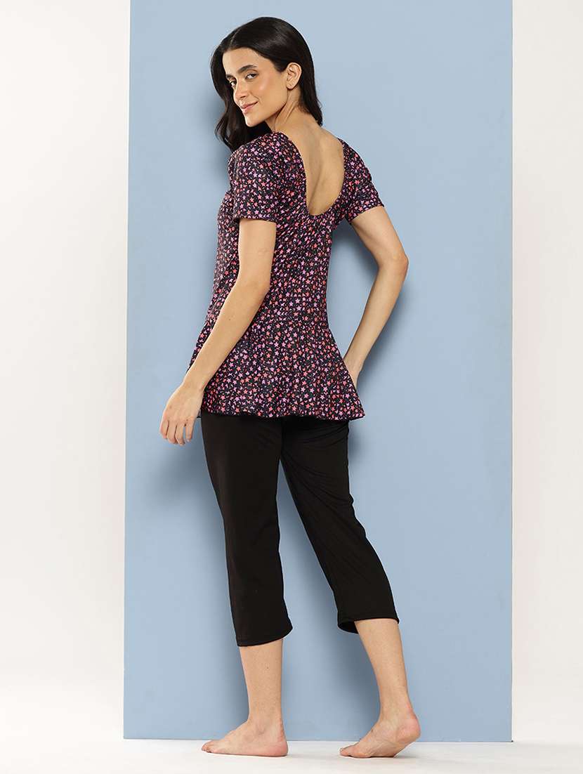 women printed round neck swimsuit  - 22012817 -  Standard Image - 3