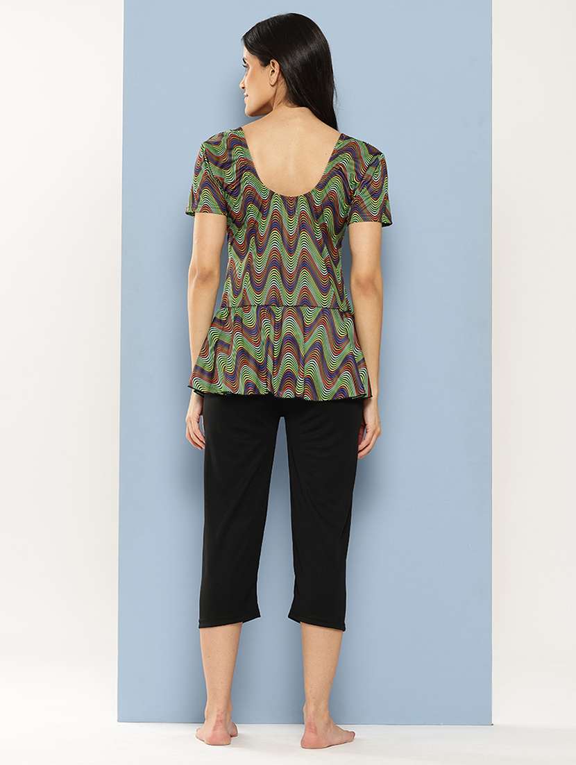 women printed round neck swimsuit - 22012822 - Standard Image - 3
