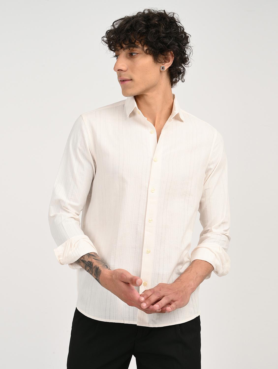 men solid collared long sleeve casual shirt - 22012848 - Standard Image - 3