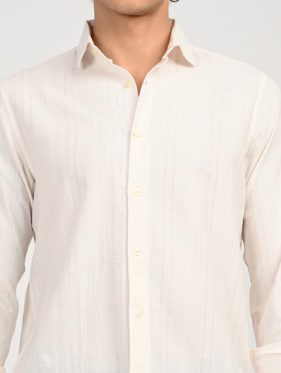 men solid collared long sleeve casual shirt - 22012848 - Standard Image - 5