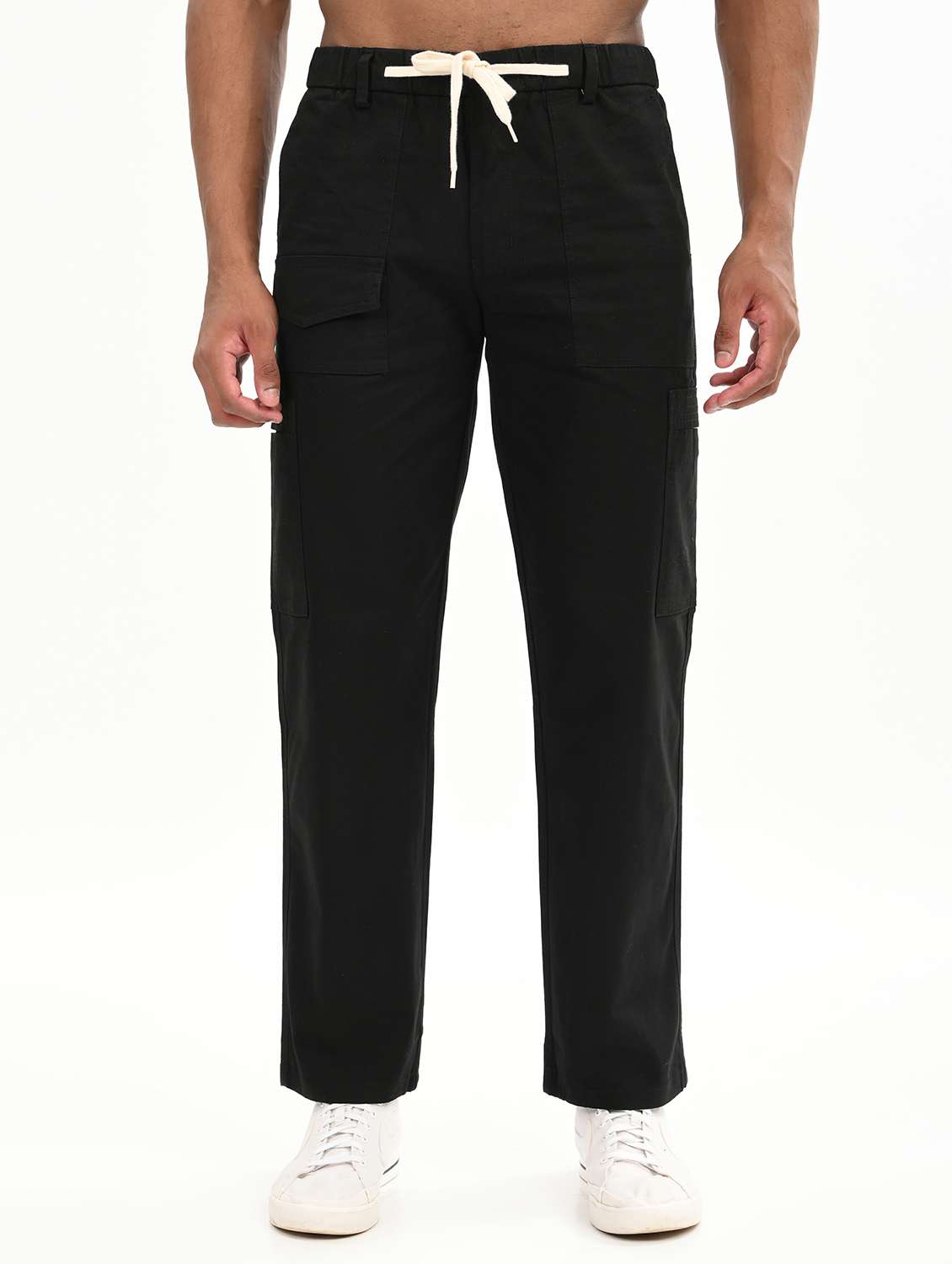 men solid mid rise regular fit cargo - 22012849 - Zoom Image - 0